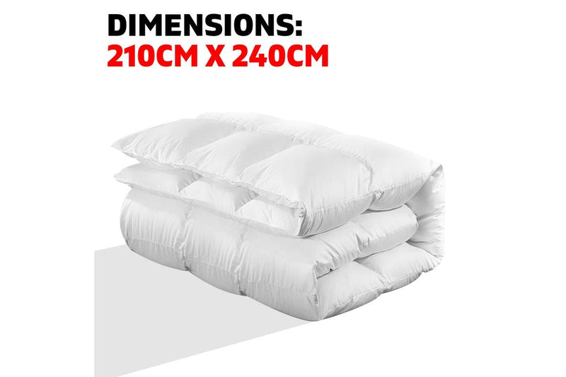 King Size Bedding Goose Down Feather Quilt Doona Duvet Winter 500GSM White