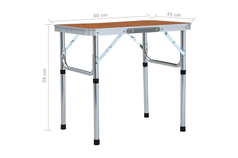 Folding Camping Table Aluminium 60x45 cm vidaXL
