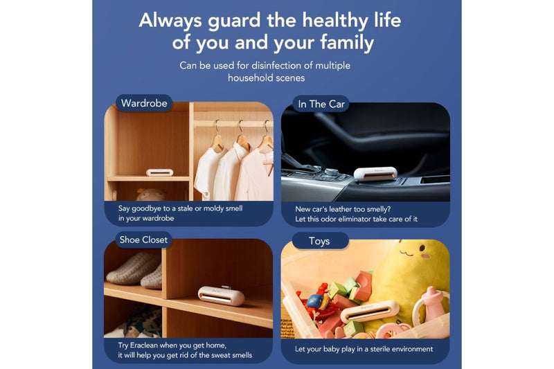 TODO Ozone Generator Odor Eliminator Fridge Air Purifier Sterilizer Portable Rechargeable