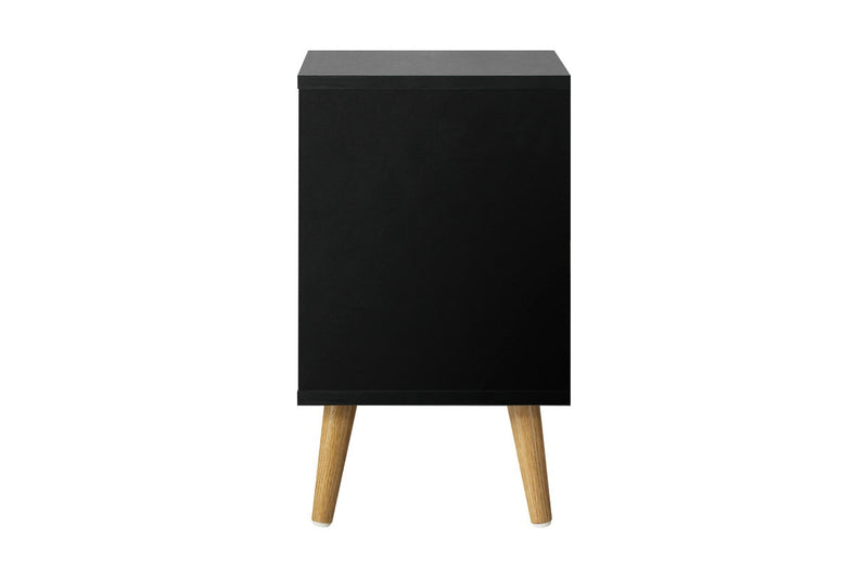 Oikiture 2 X Bedside Tables Side Table Bedroom Furniture Black