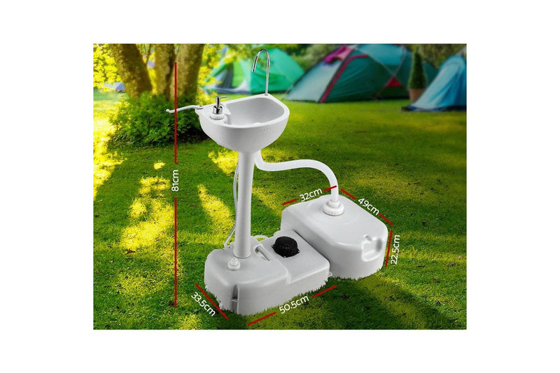 Weisshorn Camping Basin Portable Hand Wash Sink Stand 43L Capacity