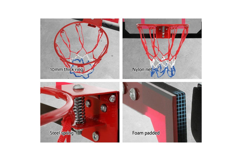 Everfit 23" Mini Basketball Hoop Backboard Door Wall Mounted Sports Kids Red