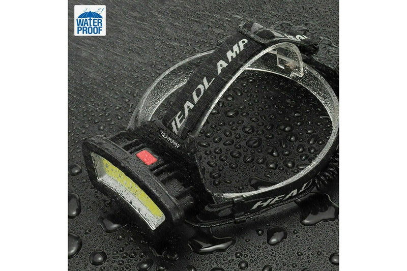 Costcom 100000LM COB+LED Headlamp Headlight Torch USB Rechargeable Flashlight Work 1PCS