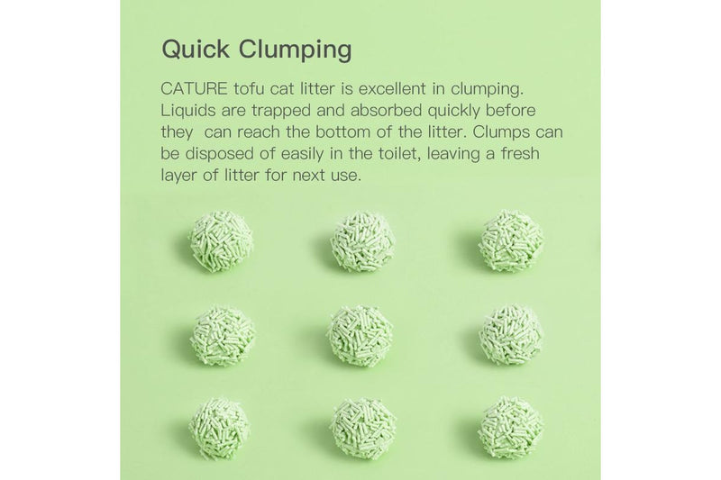 Cature 18L 7.2kg Natural Tofu Clumping Cat Litter Pellets Green Tea Flushable