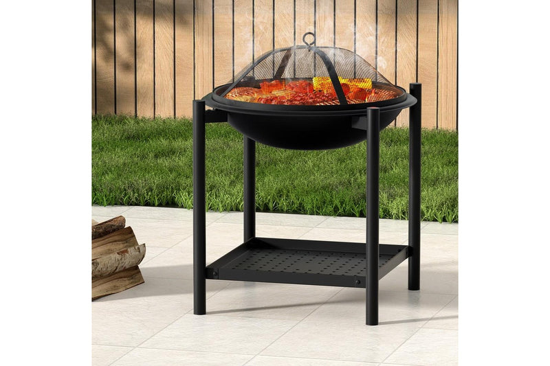 2-in-1 Outdoor Fire Pit BBQ Grill