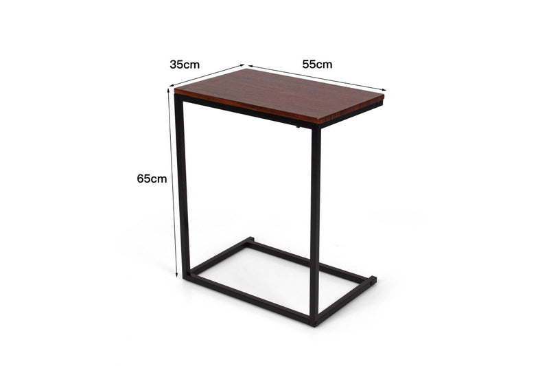 Giantex End Table Side Sofa Table C-shape Coffee Table Wooden Nightstand Brown