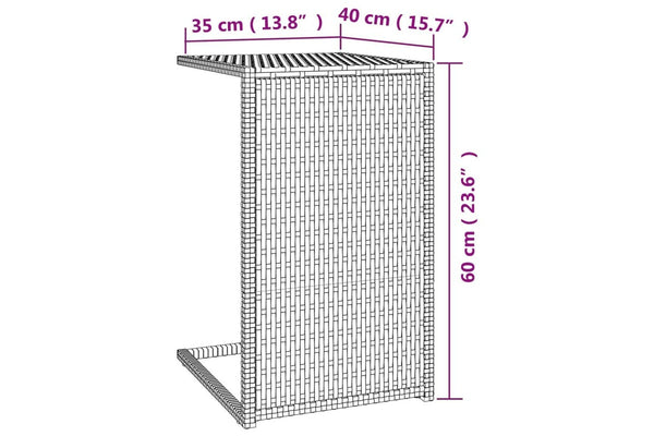 C Table Black 40x35x60 cm Poly Rattan vidaXL