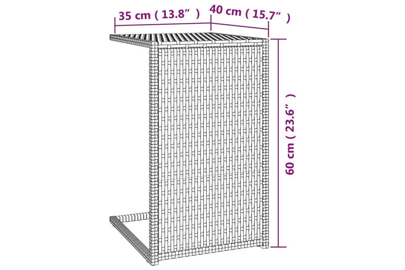 C Table Black 40x35x60 cm Poly Rattan vidaXL