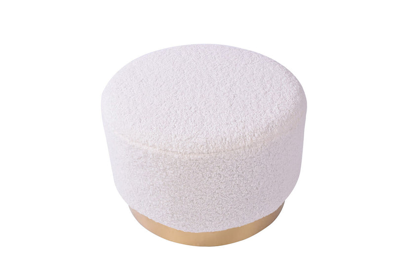 ISIDORE White Round Ottoman