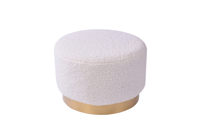 ISIDORE White Round Ottoman