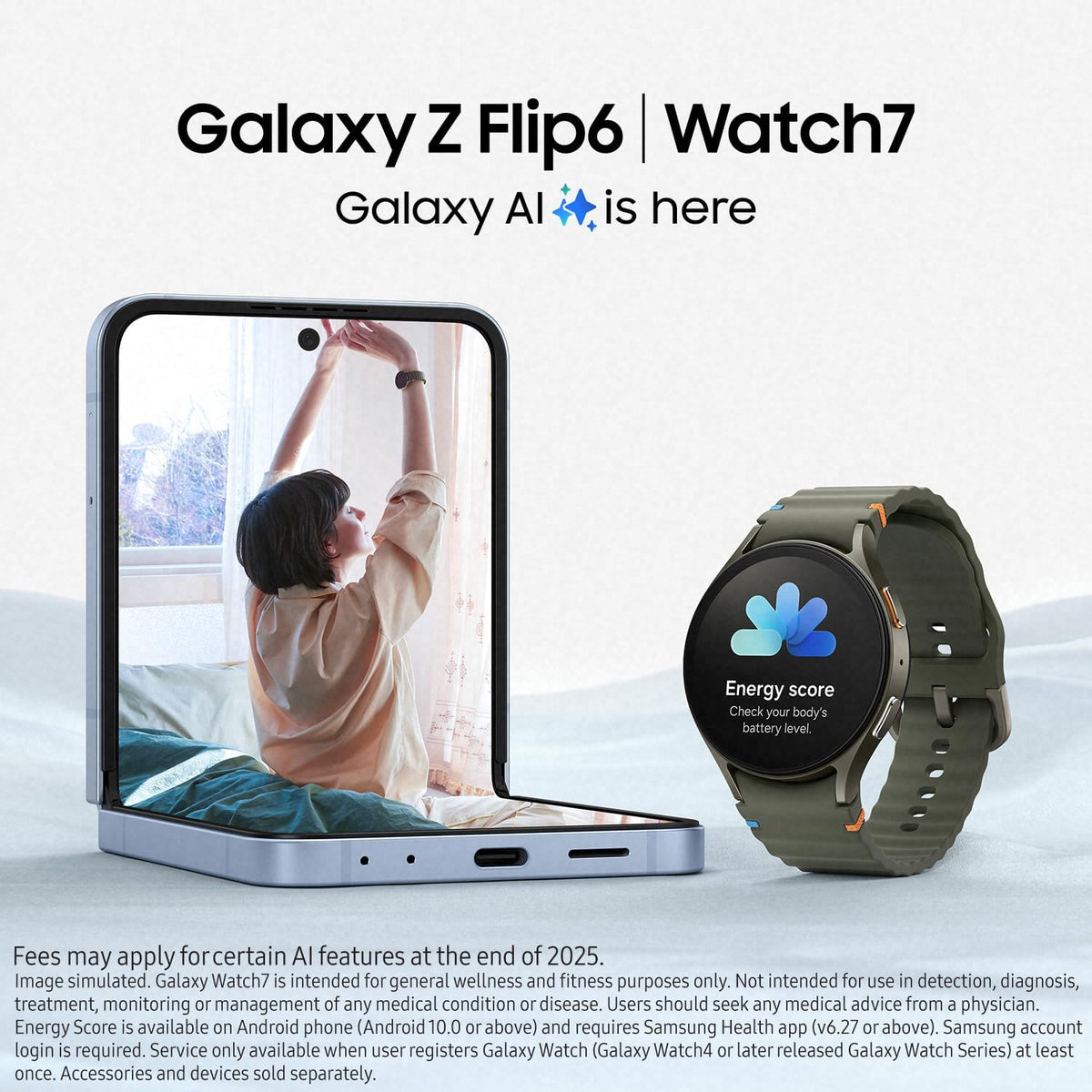 Samsung Galaxy Z Flip6 [AU Version] AI Smartphone, 12GB RAM, 256GB Storage, Blue