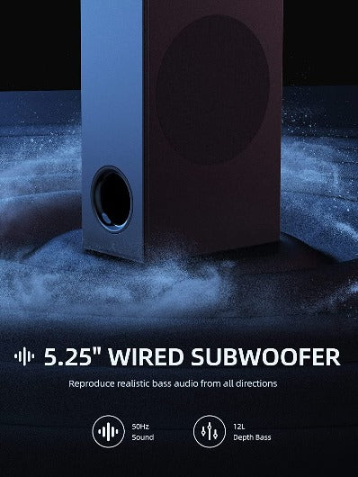 MEREDO 2 in 1 Detachable Soundbar with Subwoofer for TV 2.1CH