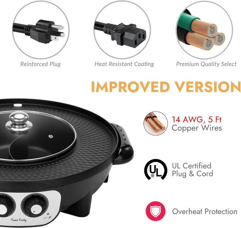 Food Party 2 in1 Electric Smokeless Grill and Hot Pot (Hot Pot) - Layaway AU