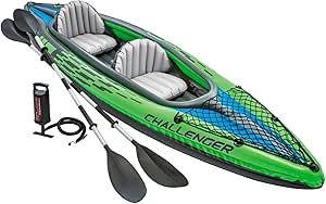 Intex Challenger Kayak, Man Inflatable Canoe with Aluminum Oars and Hand Pump - Layaway AU
