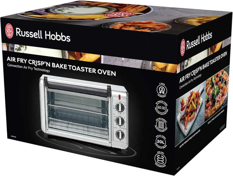 Russell Hobbs Air Fry Crisp 'N Bake Toaster Oven, Silver - Layaway AU