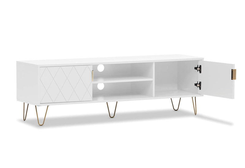 DORSEY White Entertainment Unit