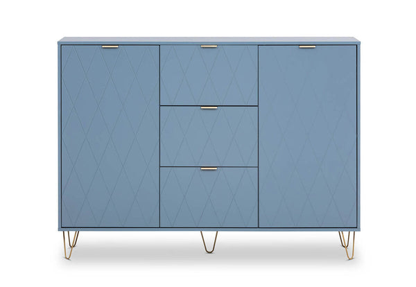 DORSEY Blue Slate 3 Drawer 2 Door Buffet