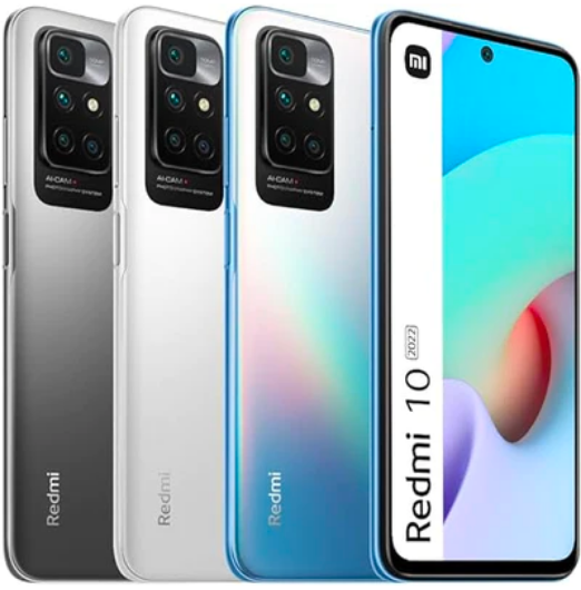 Xiaomi Redmi 10 2022 Smartphone 4+128GB, 6.5 Inch FHD+ 90Hz DotDisplay, MediaTek Helio G88, 50MP AI Quad Camera, 5000mAh, Sea Blue (UK Version)