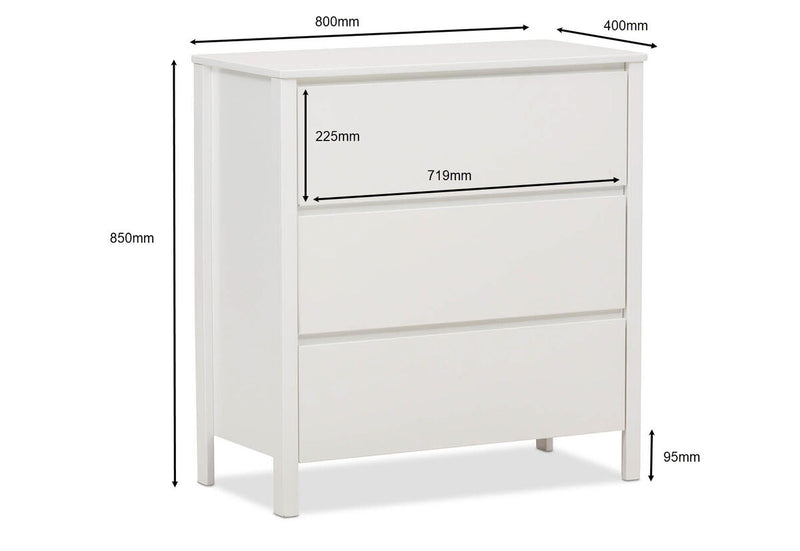 MORRIS 3 Drawer Tall Chest