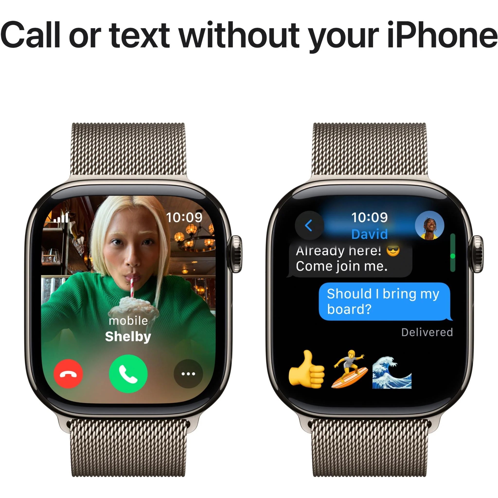 Apple Watch Series 10 GPS + Cellular 42mm Natural Titanium - Milanese Loop