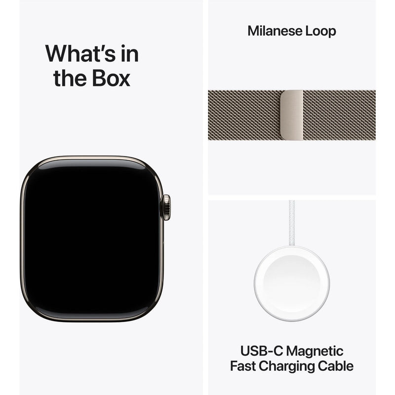 Apple Watch Series 10 GPS + Cellular 42mm Natural Titanium - Milanese Loop