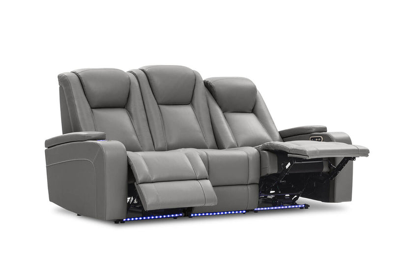 SENTINAL MK2 LEATHER 3 Seater with 2 Electric Recliners