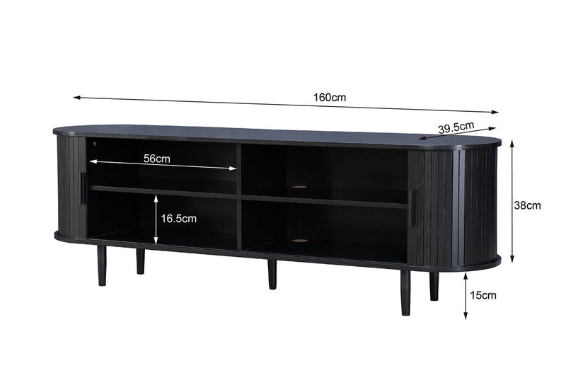 TANNER 2 Door Black Entertainment Unit