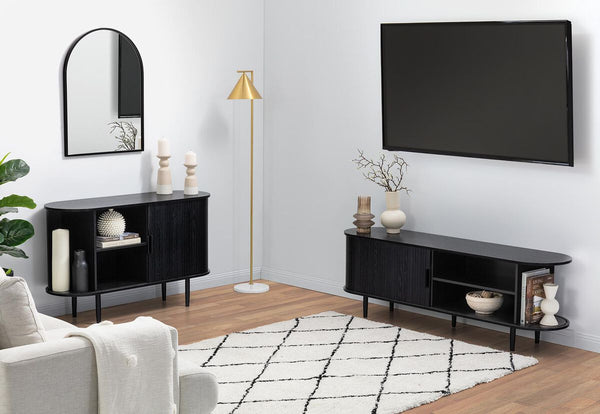 TANNER 2 Door Black Entertainment Unit