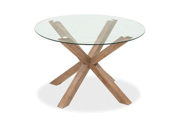 PROMENADE 1200 Round Glass Top Dining Table