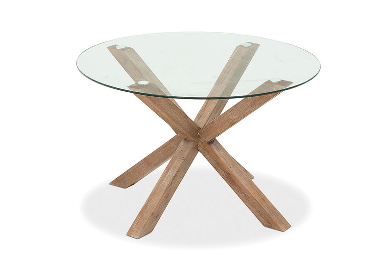 PROMENADE 1200 Round Glass Top Dining Table