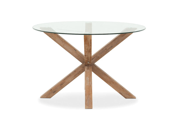 PROMENADE 1200 Round Glass Top Dining Table