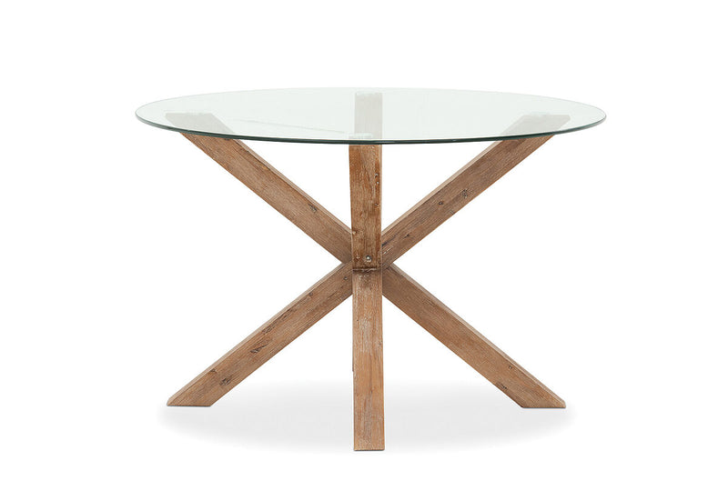 PROMENADE 1200 Round Glass Top Dining Table