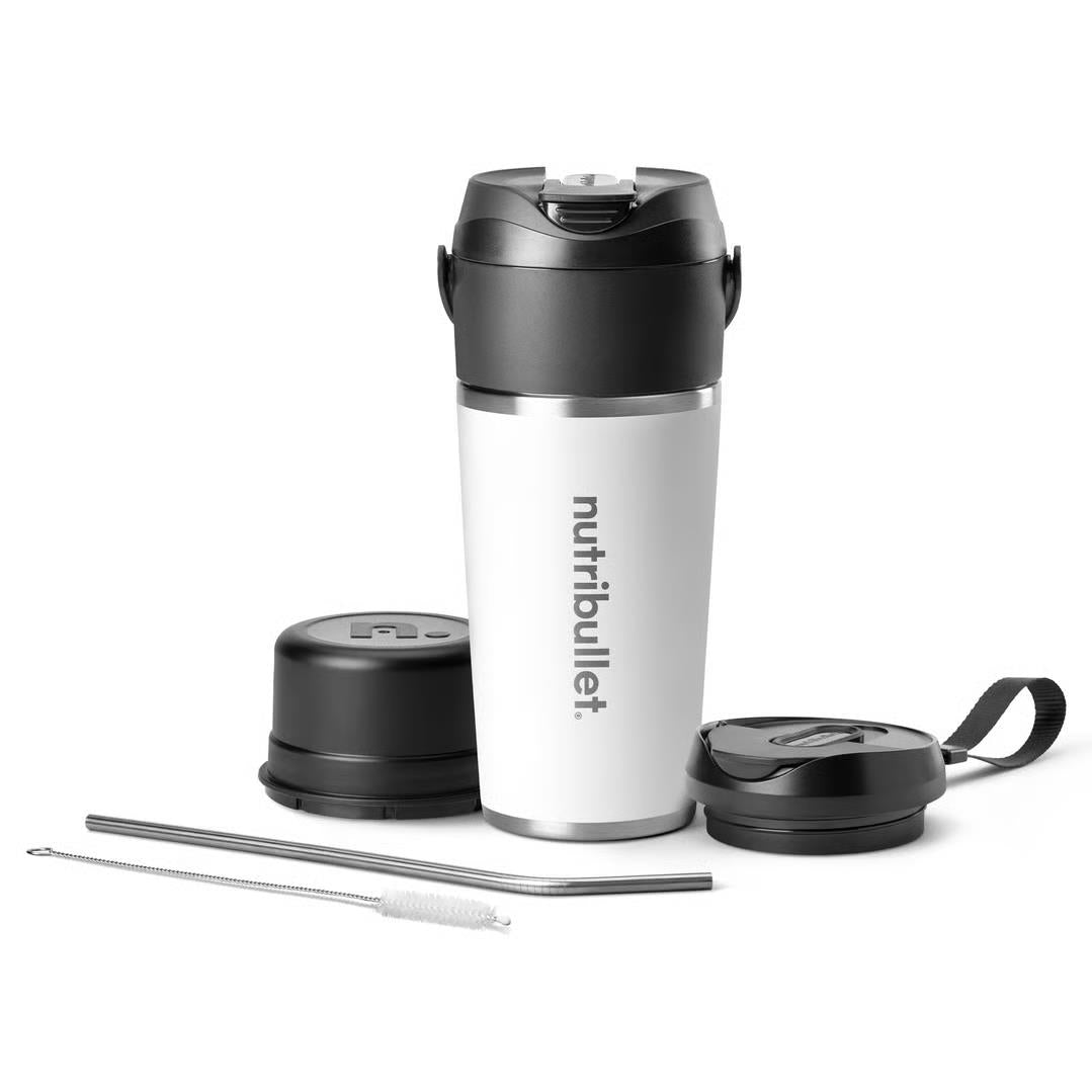 NutriBullet Flip Stainless Steel Portable Blender (White) — view 2