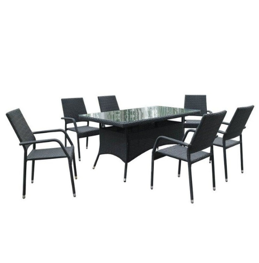 7Pcs Outdoor Dining Set Furniture Chair Table Rattan Wicker Lounge Patio Stylish