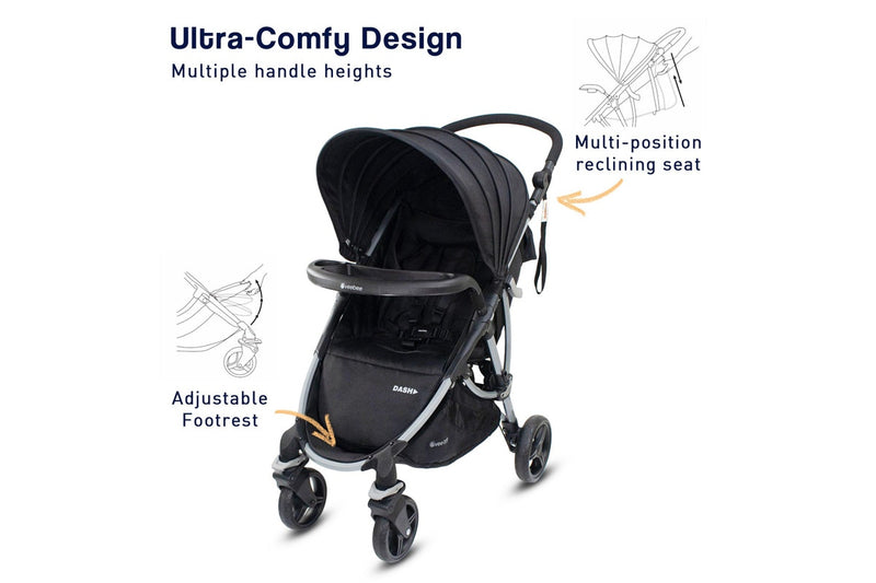 Veebee Dash Stroller with Snack Tray - Moon Shadow