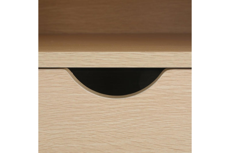 2X Bedside Table Side Storage Cabinet Nightstand Bedroom 1 Drawer Shelf Lark Oak Bedside Tables