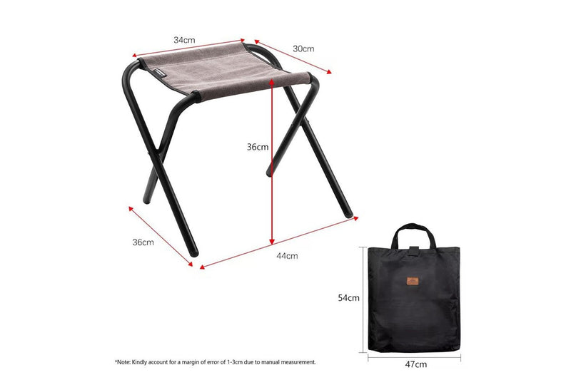 Campingmoon Folding Camping Chair Set of 2 Outdoor Fishing Ultralight Portable Stool F35-2 - Grey