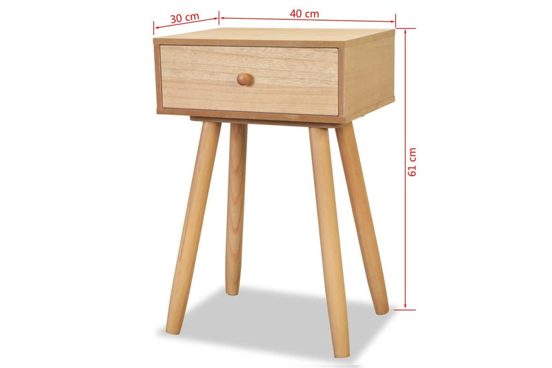 2 Pcs Solid Pinewood 40X30x61 Cm Brown Bedside Tables