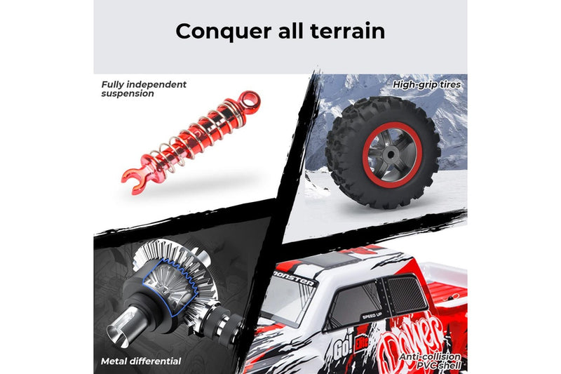 Centra RC Car 1:8 4WD Off-Road Racing Brushed Motor 2.4GHz Remote Control Red