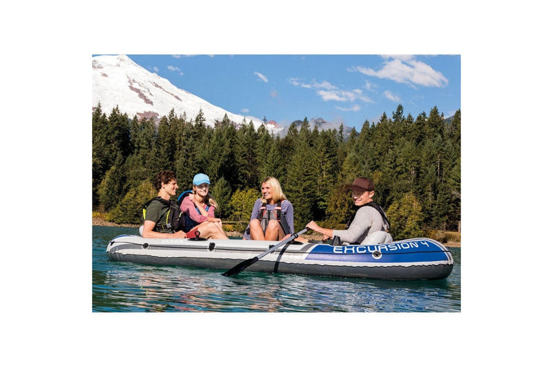 Intex 315cm Excursion 4 Person Inflatable Boat w Oars Set Sports Raft River Lake