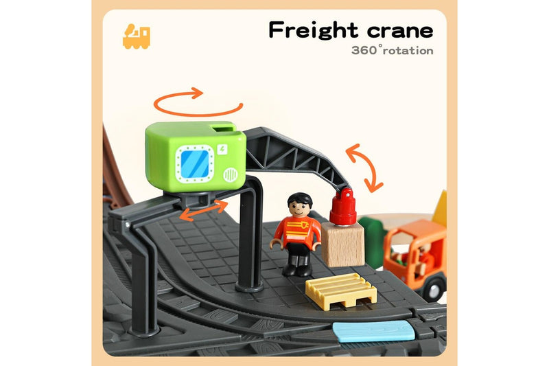 Bopeep Toy Train Set Track DIY Wooden Thomas Miniature Magnetic Trains Xmas Gift