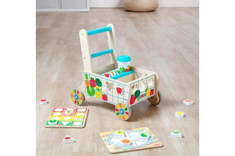 Melissa & Doug: Wooden Shape Sorting Grocery Cart