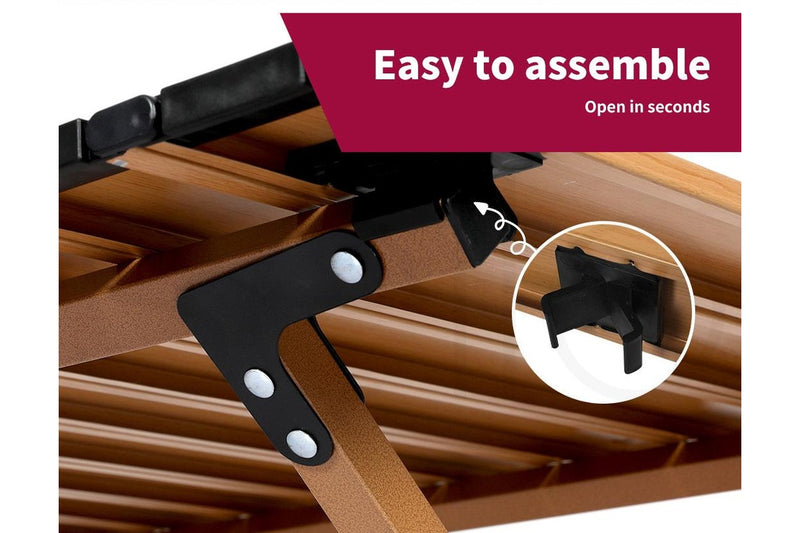 Levede Folding Camping Table Brown