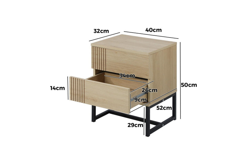 Oikiture Set of 2 Bedside Tables