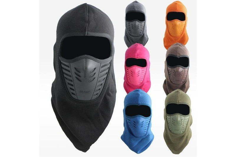 Thermal Fleece Balaclava Windproof Breathable Ski Face Mask Hood Warm Weather - Royal Blue