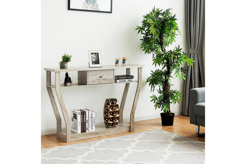 Giantex Console Table Hallway Table Entry Tables Sideboard Display Organiser Gray Wash
