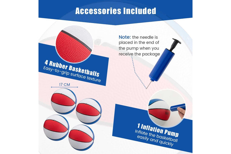 Costway Foldable Basketball Arcade Game Double Shooting Machine 4 Players w/8 Playing Modes&4 Balls