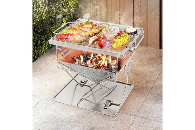 Grillz Fire Pit BBQ Grill with Carry Bag Camping