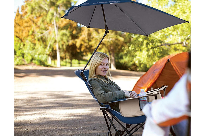 Sport-Brella Adjustable Reclining Chair Outdoor Seating w 360 Umbrella Blue