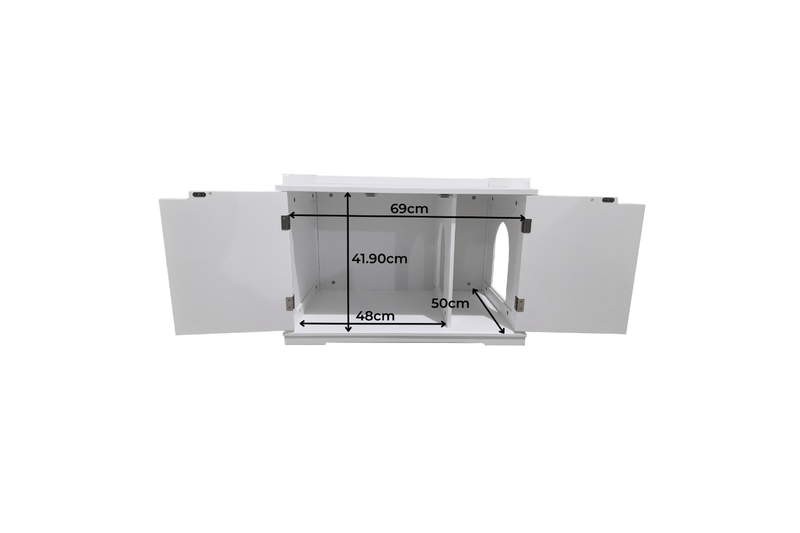 Cleo Cabinet, White Cat Litter